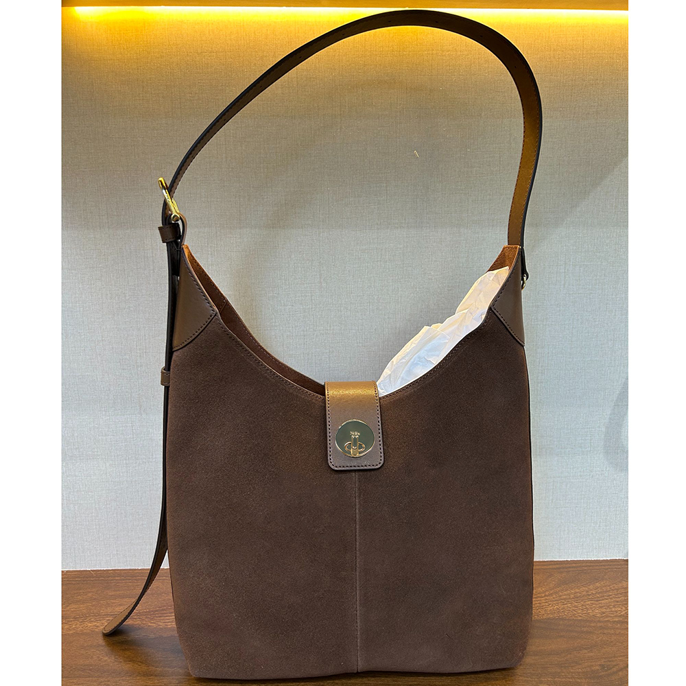 2025新款反绒牛皮布鲁克林大容量单肩斜挎手提包女真皮25C1199