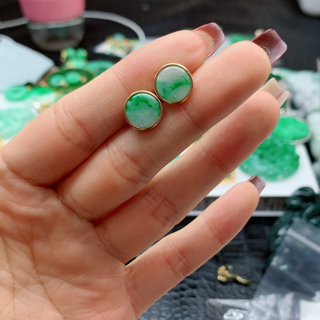 【闪购商品】翡翠耳饰银S925镶嵌，