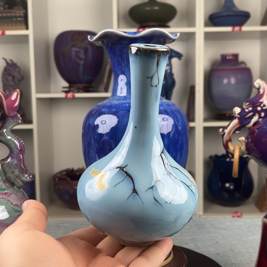 瓷片摆件……花器。……