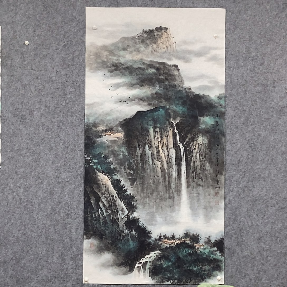 国画山高水长四尺整张