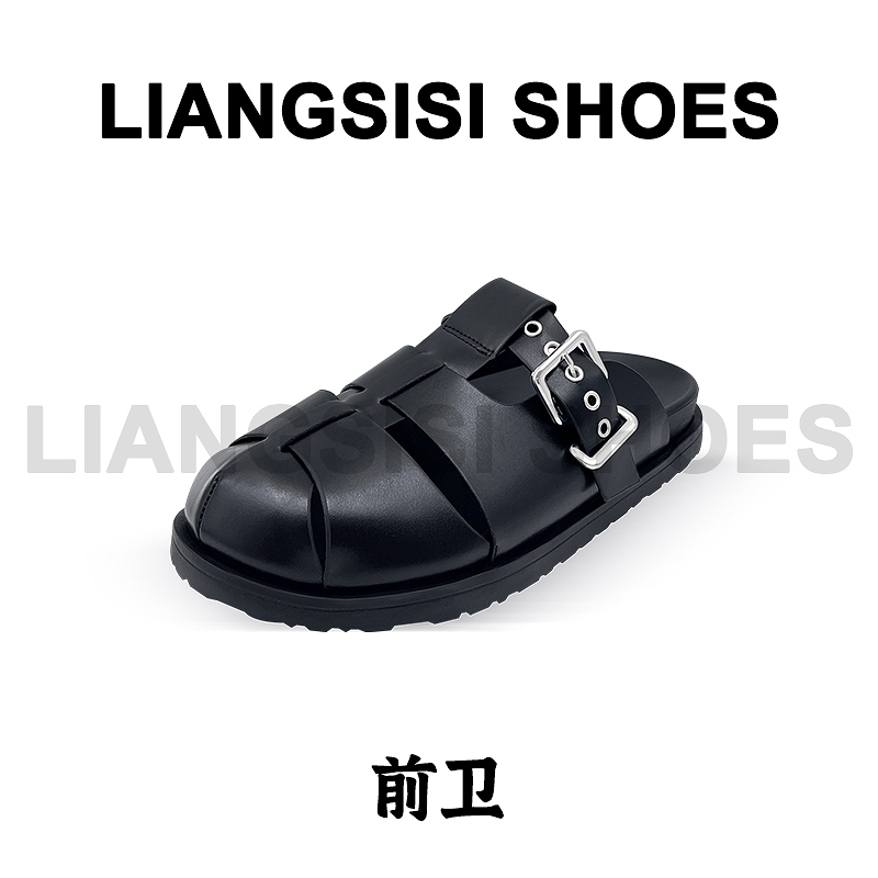 梁思思SHOES【前卫】休闲复古鞋玛丽珍凉拖鞋镂空编织气质凉鞋-A606