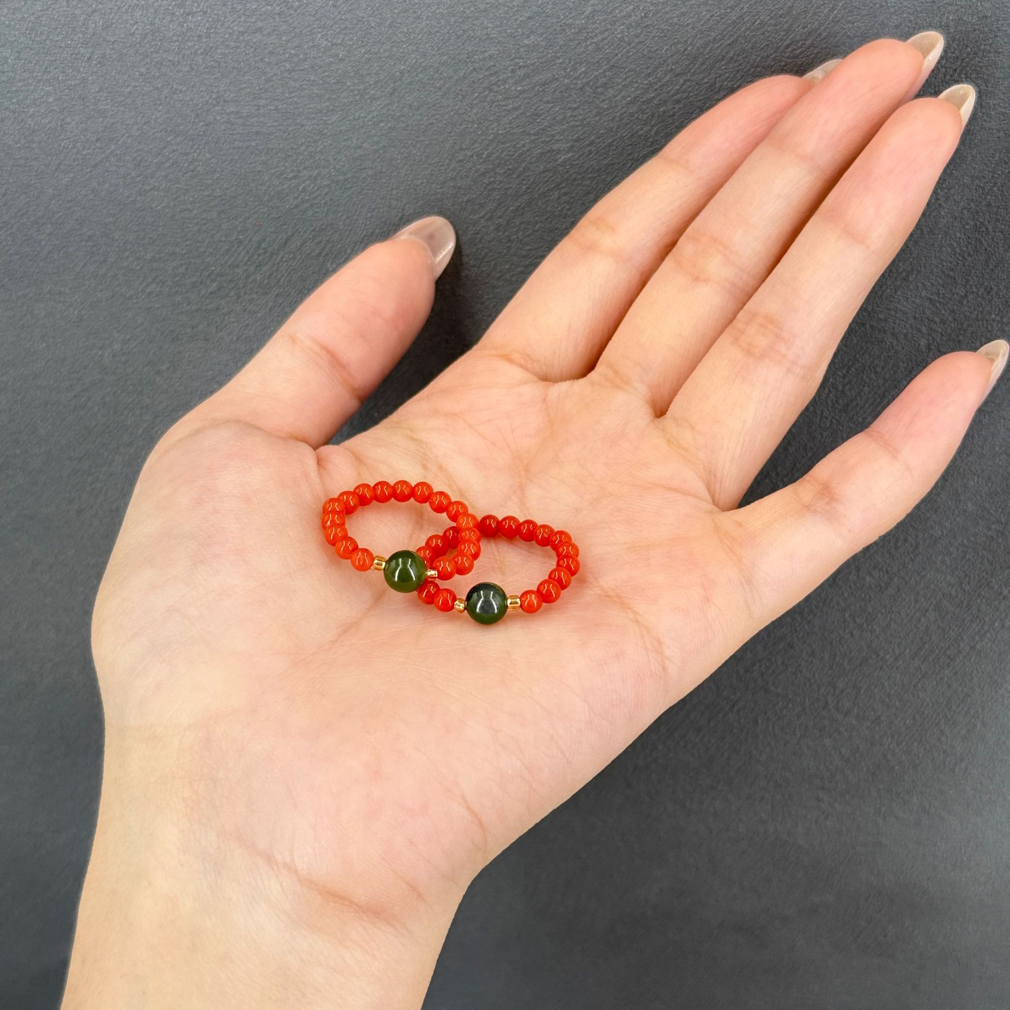 【红豆】红玛瑙设计款戒指（多样性发一）