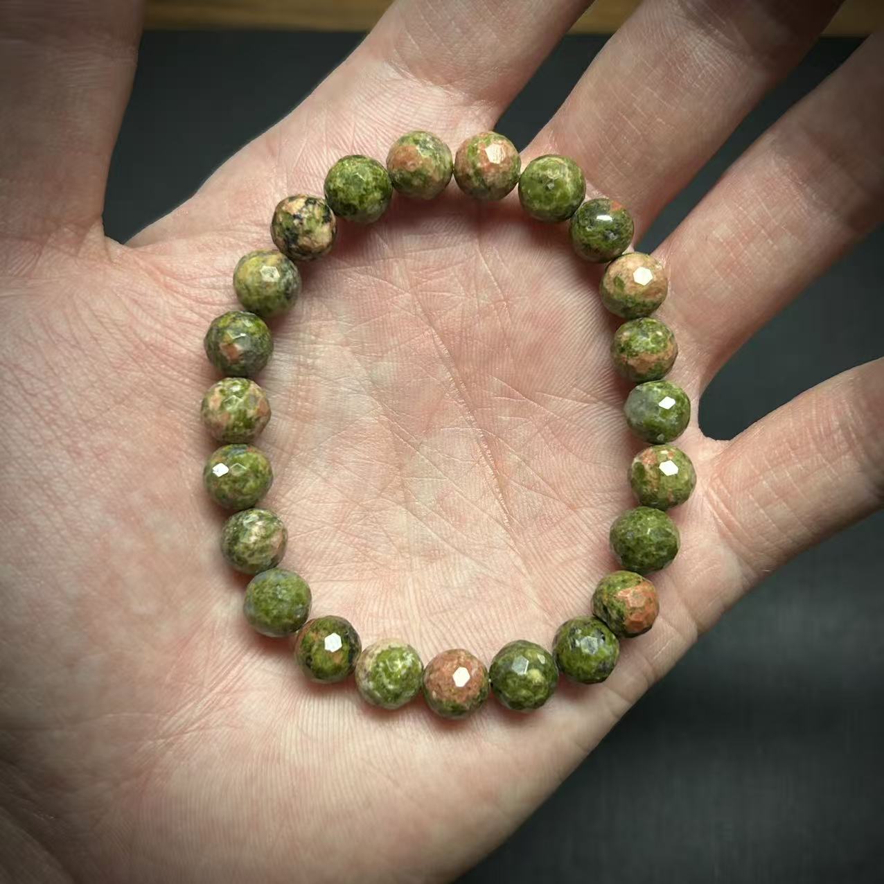 【双11】32001697老矿红绿钻切圆珠串（多样性发其一）345