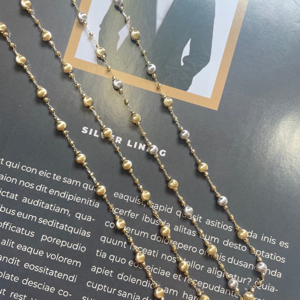 【金禧禧】18k金珠珠猫眼珠珠链/多样发其一