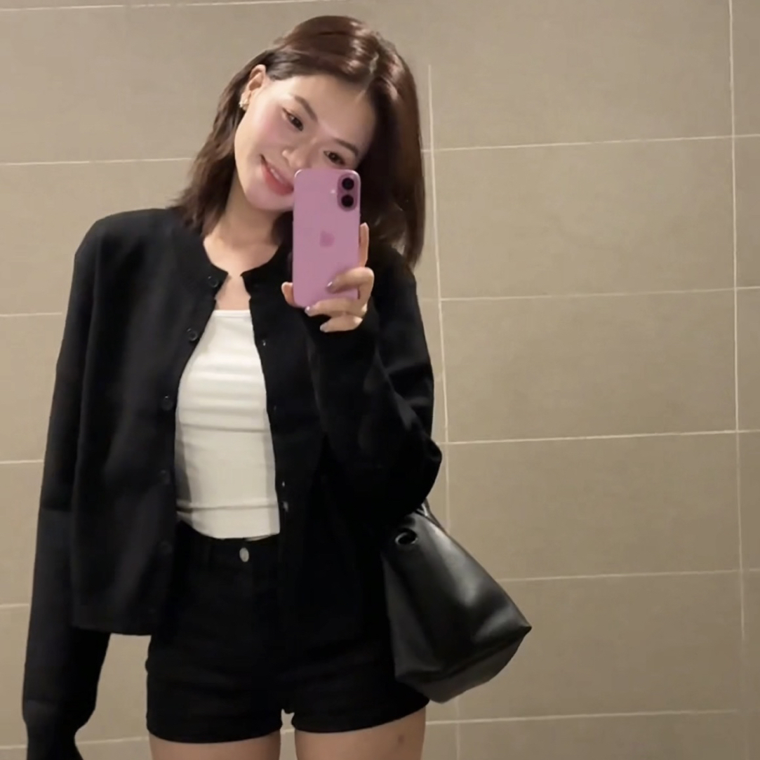 陈椿儿 针织衫柔软兼顾廓形舒适绵羊毛开衫外套