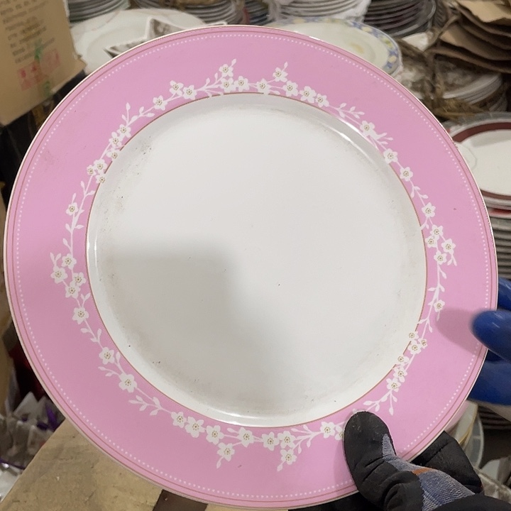 瓷片27厘米骨质瓷平盘一个 出口底标