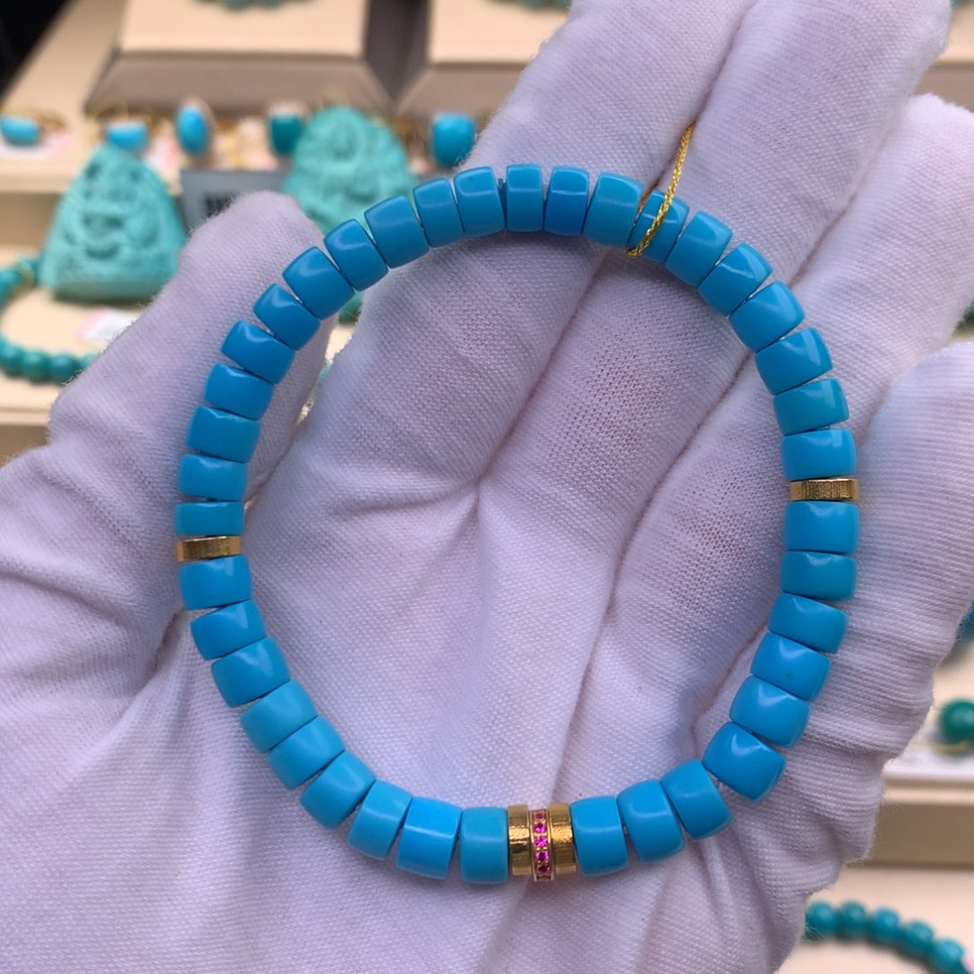 18K金镶嵌绿松石珠宝奇石