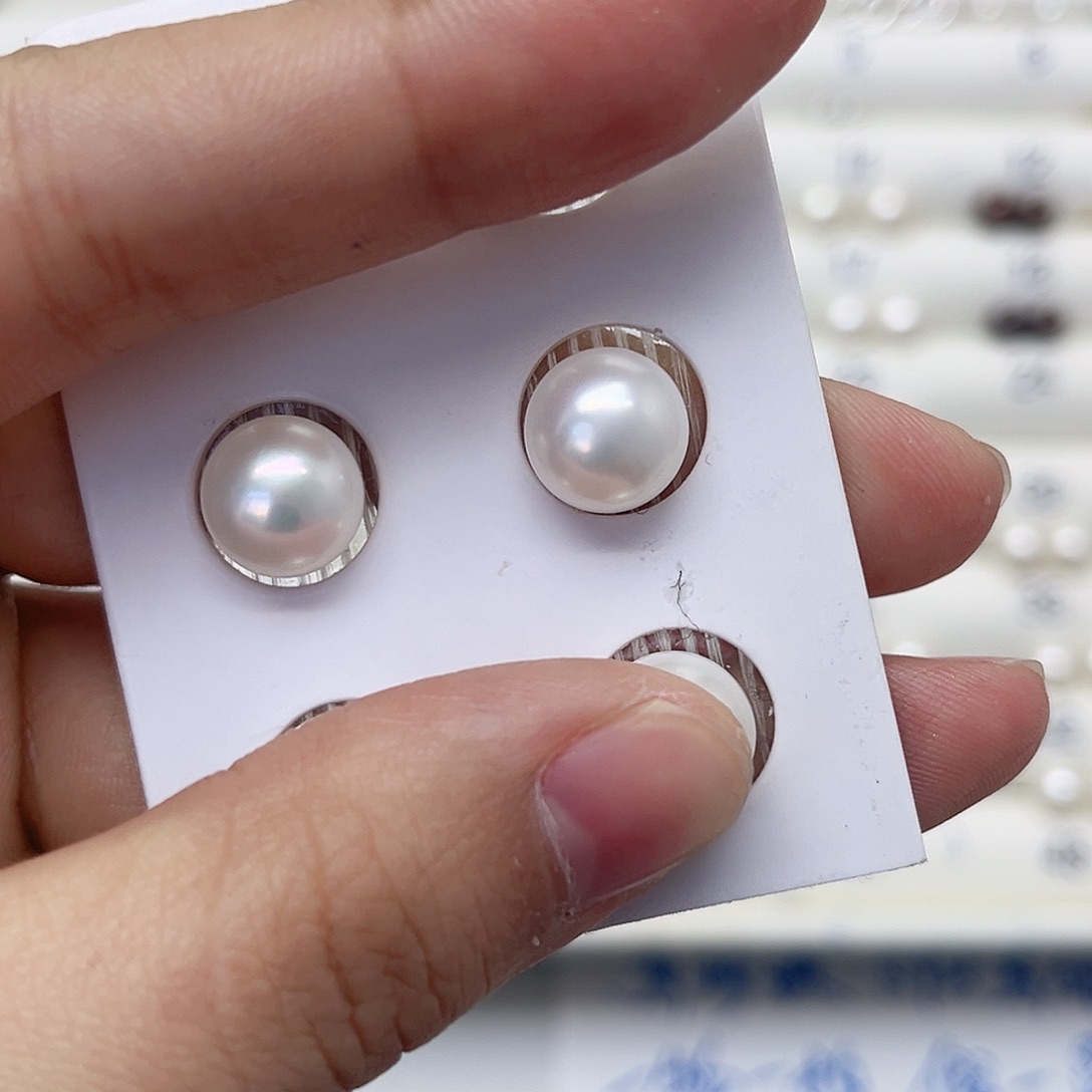 淡水珍珠耳饰银S925镶嵌糖**猫