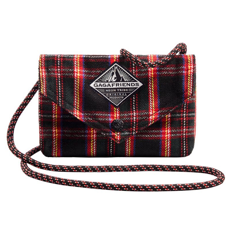 GAGAFRIENDS2025早春新年红色苏格兰格纹复古手机包信封包
