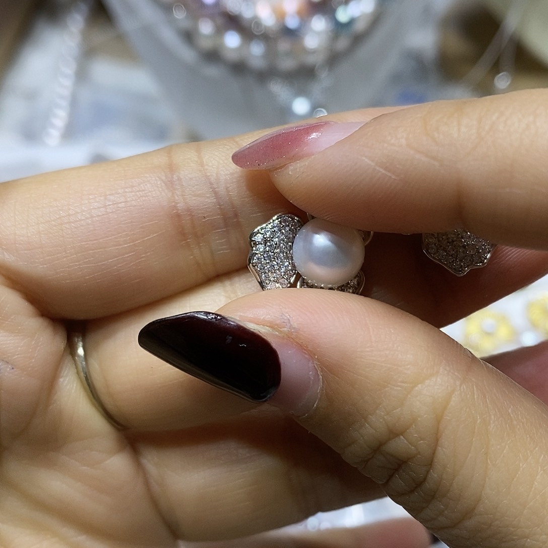 淡水珍珠吊坠银S925镶嵌