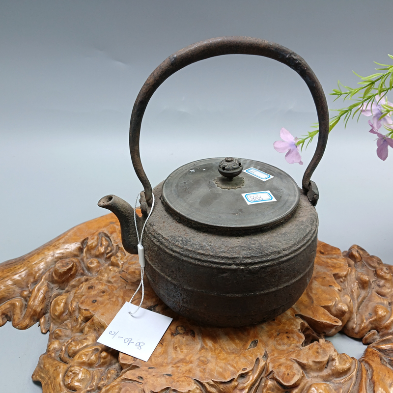 237号4.4-4铜盖铁壶摆件礼品茶周边锈迹