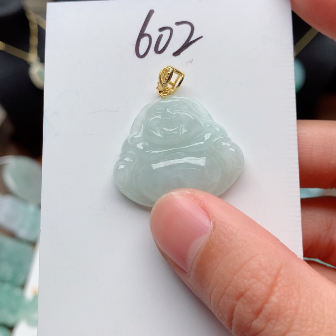 翡翠颈饰银S925镀金镶嵌吊坠