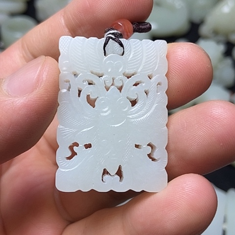 和田玉未镶嵌吊坠(不含链)用*