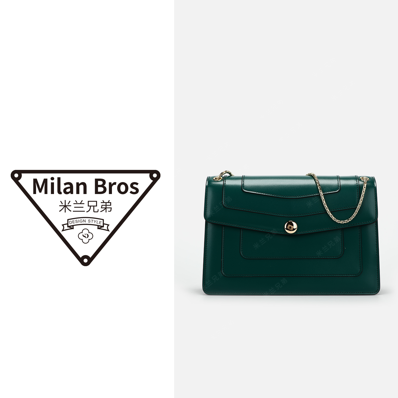 【米兰兄弟】时尚头层牛皮单肩包