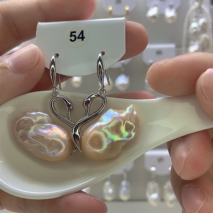 秀***音颈饰淡水珍珠银S925镶嵌54