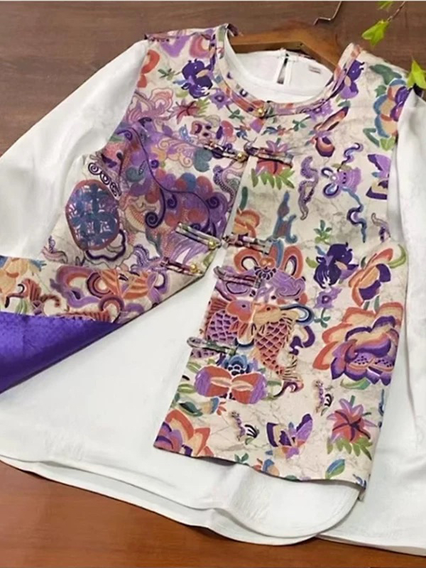 蛋娘专属——紫罗兰新中式国风马甲（不退不换）