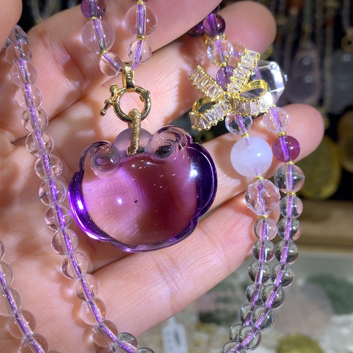 水晶颈饰未镶嵌天然