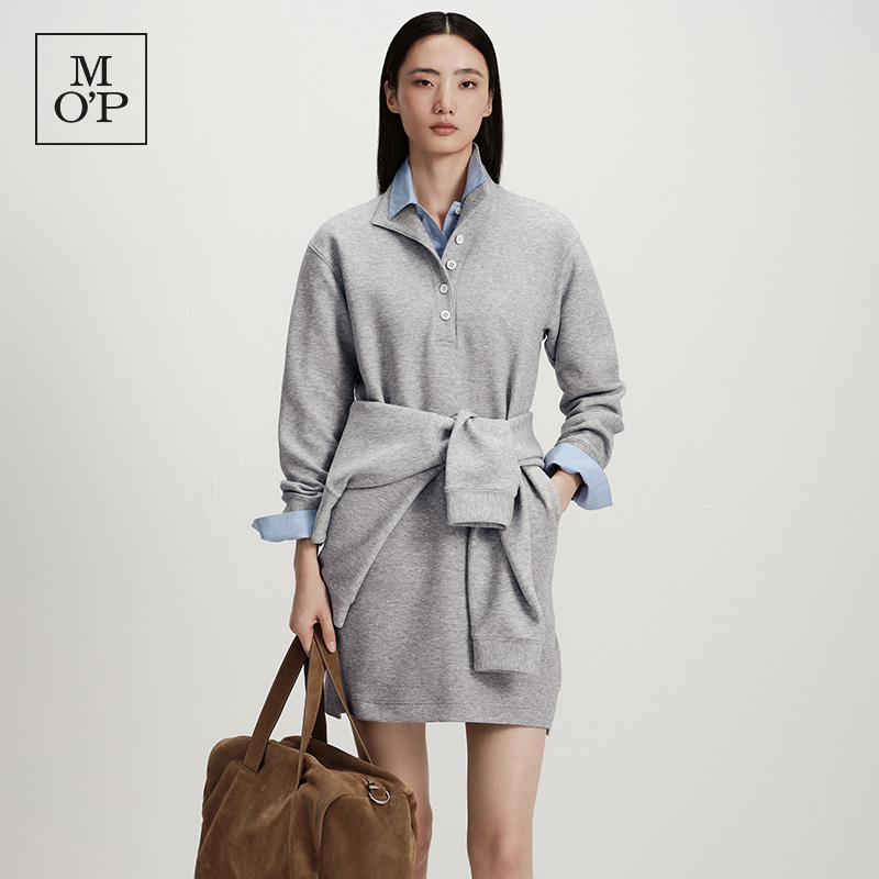 Marc O'Polo/MOP26春季新款运动休闲小翻领设计针织收腰卫衣裙女