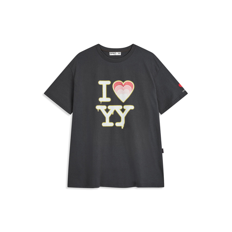 【茉舍】OPEN YY logo印花棉质女士休闲宽松短袖T恤 30543779-599