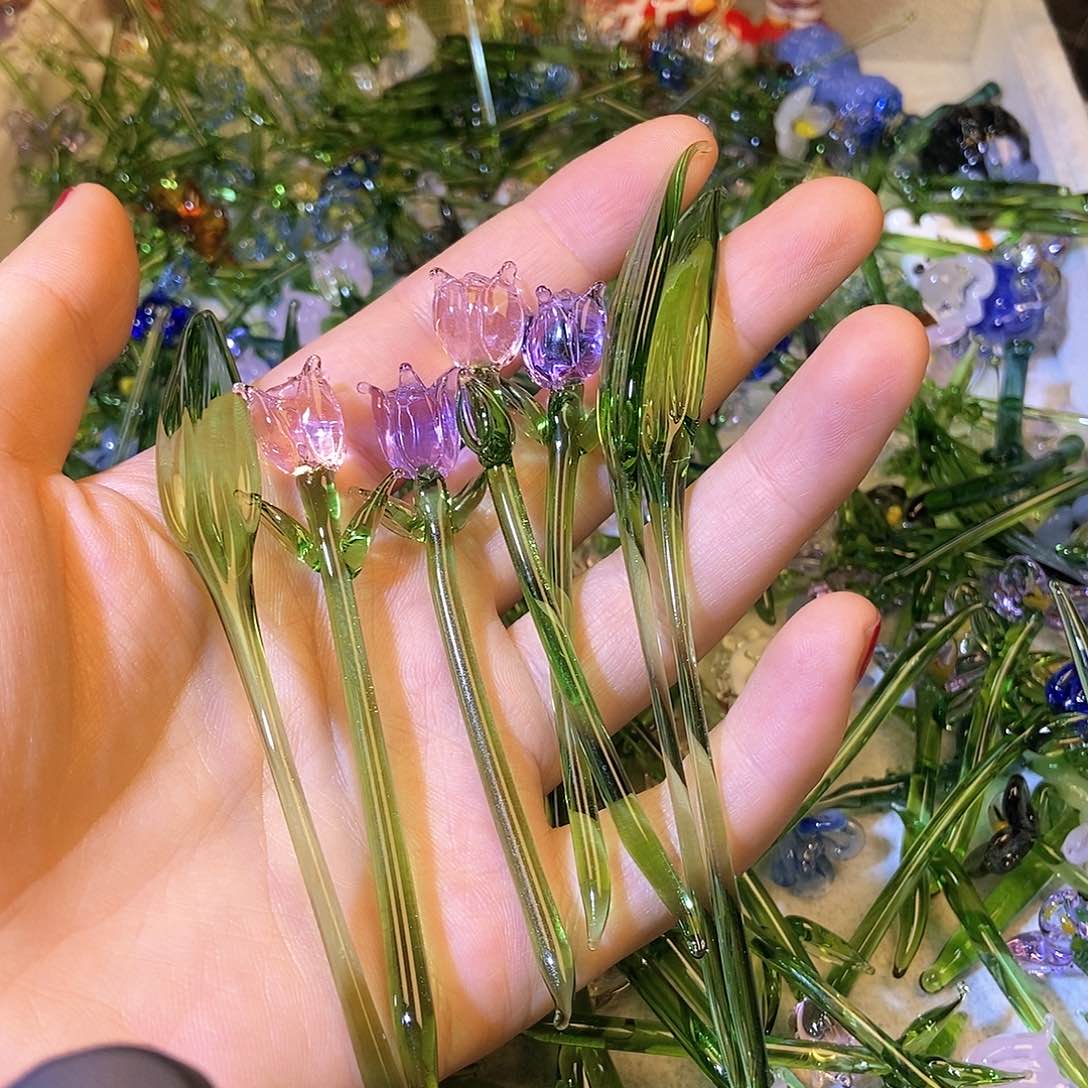 琉璃手工艺品透粉透紫