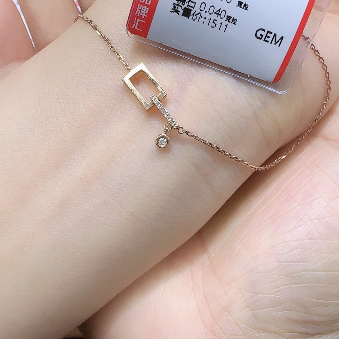 手链18K金镶嵌钻石天然