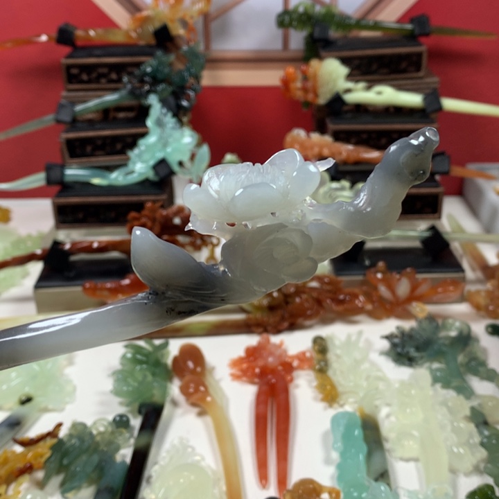 蛇纹石玉发簪未镶嵌