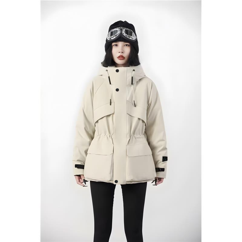 男女情侣款 黑金户外连帽羽绒服