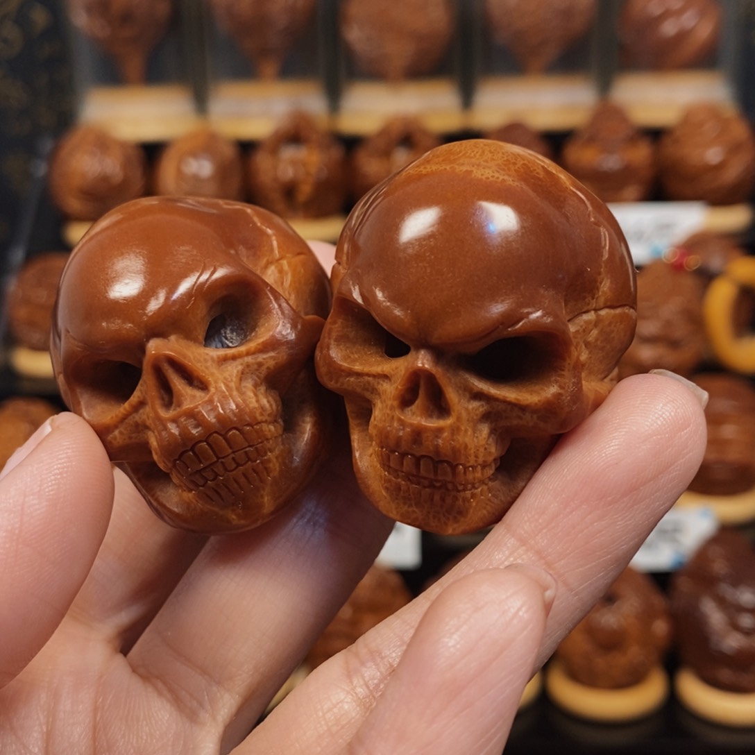 橄榄核吊坠小**呀骷髅一对0088