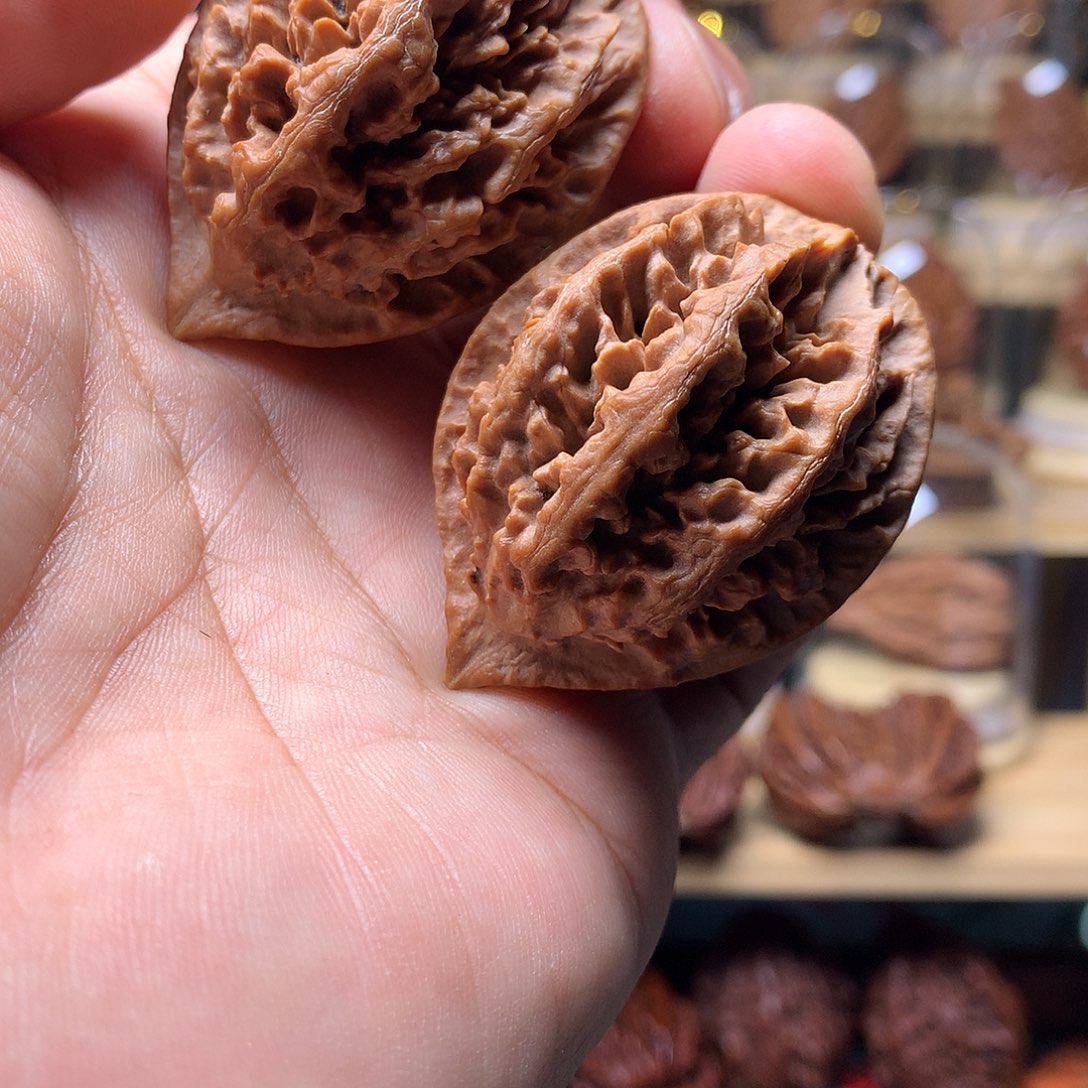 之***常文玩核桃把件东北楸子文玩核桃