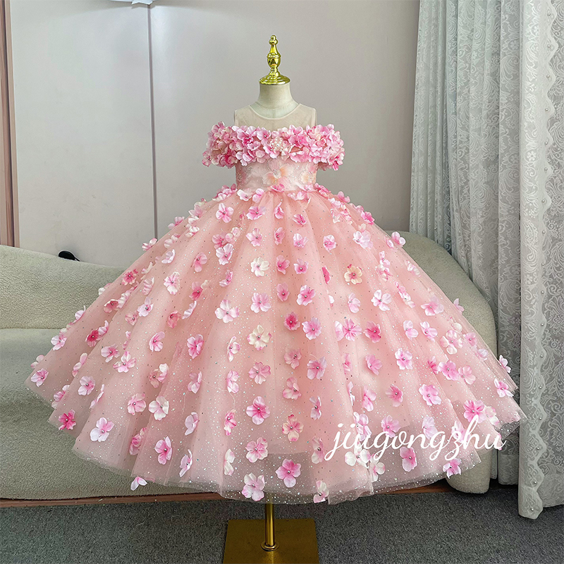 【桃汐】儿童女童夏季生日走秀花童宴会轻奢礼服优雅气质蓬蓬纱裙