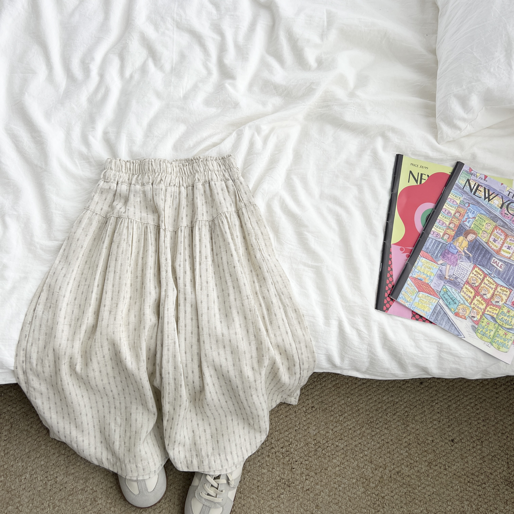 （现货）女童夏季休闲百搭直筒裤小女孩阔腿薄款七分裤子EEKXW50663