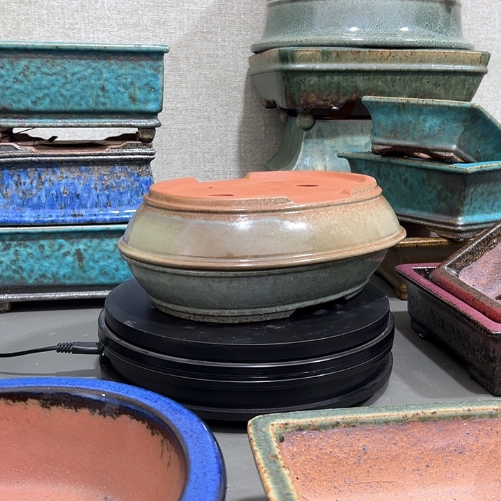 紫砂糕*桩高温紫砂釉盆浅盆