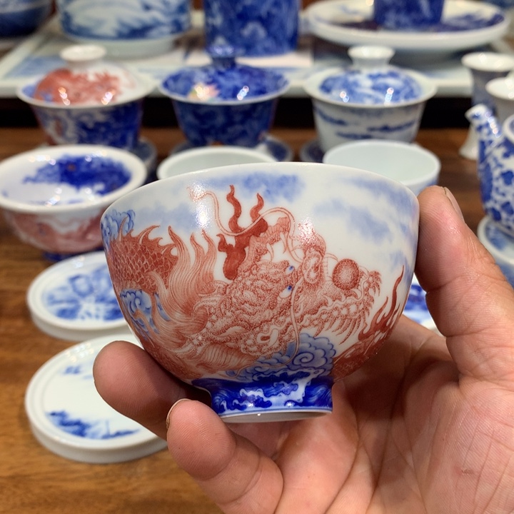 自成堂柴窑双龙杯