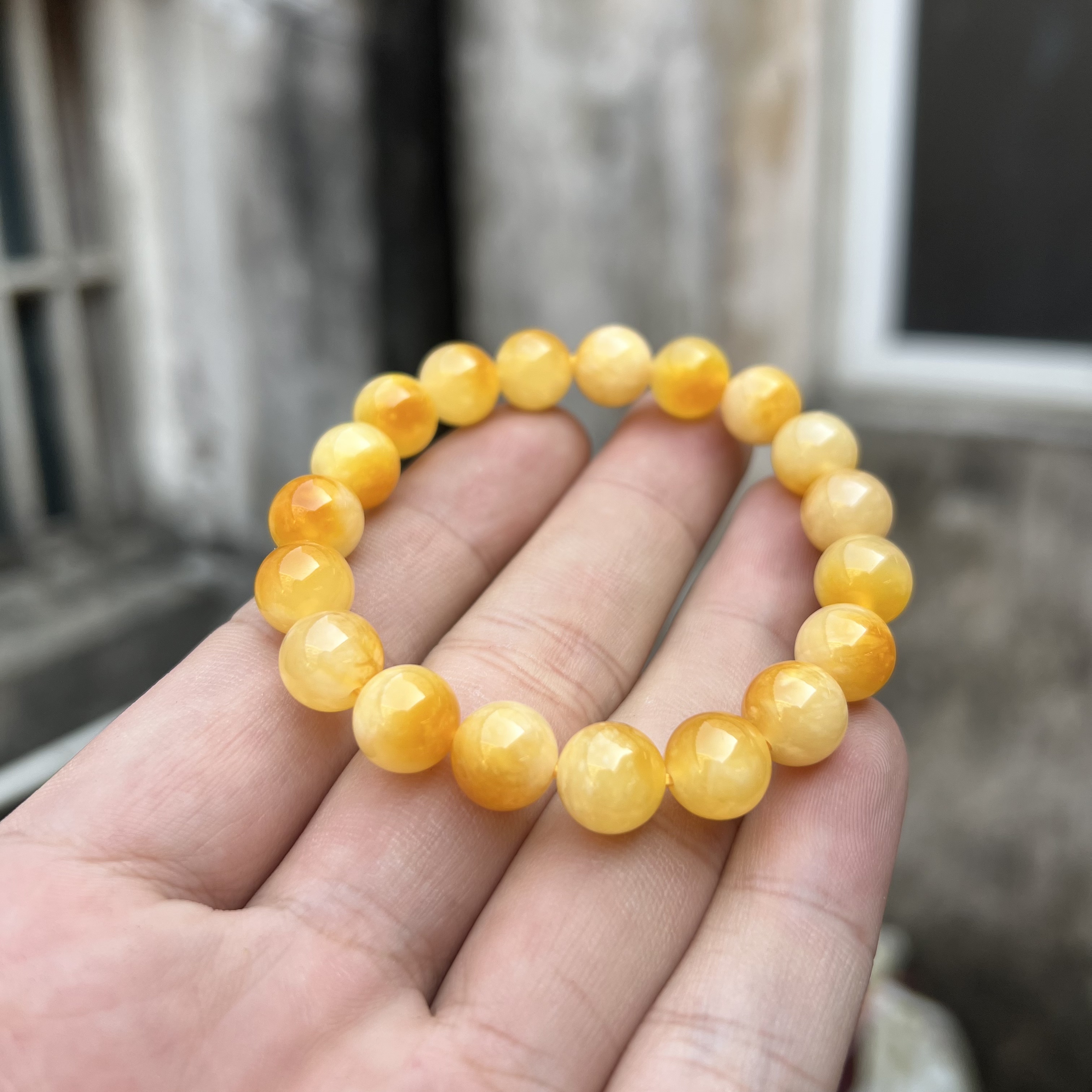 A752鸡油密单圈卡10mm手串百搭国风