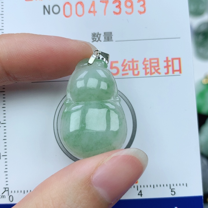 翡翠颈饰银S925镶嵌天然翡翠a货