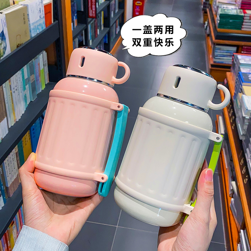 新款保温杯女生高颜值大容量水壶学生上学专用壶户外便携水杯