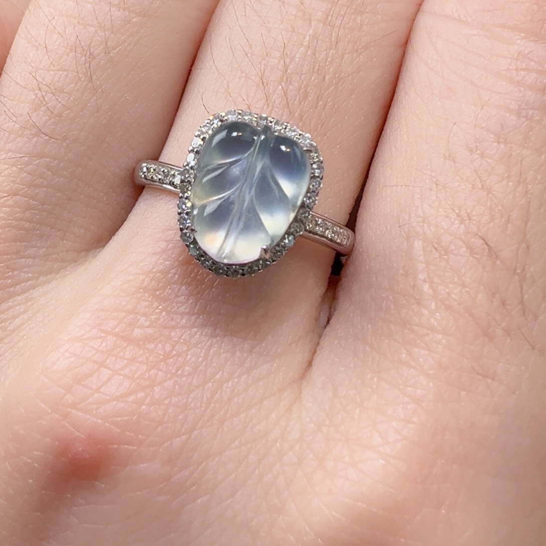 翡翠18K金镶嵌戒指戒指