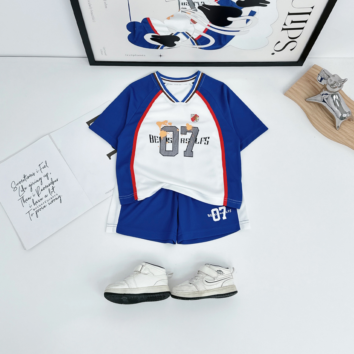 儿童夏季装套装2025新款男童足球服两件套 WG28410 悠悠童话童装