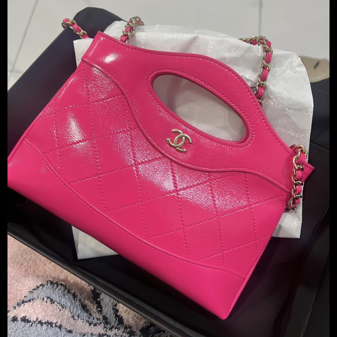 99新 Chanel/香奈儿 Chanel玫粉色31bag nano 25050188-01