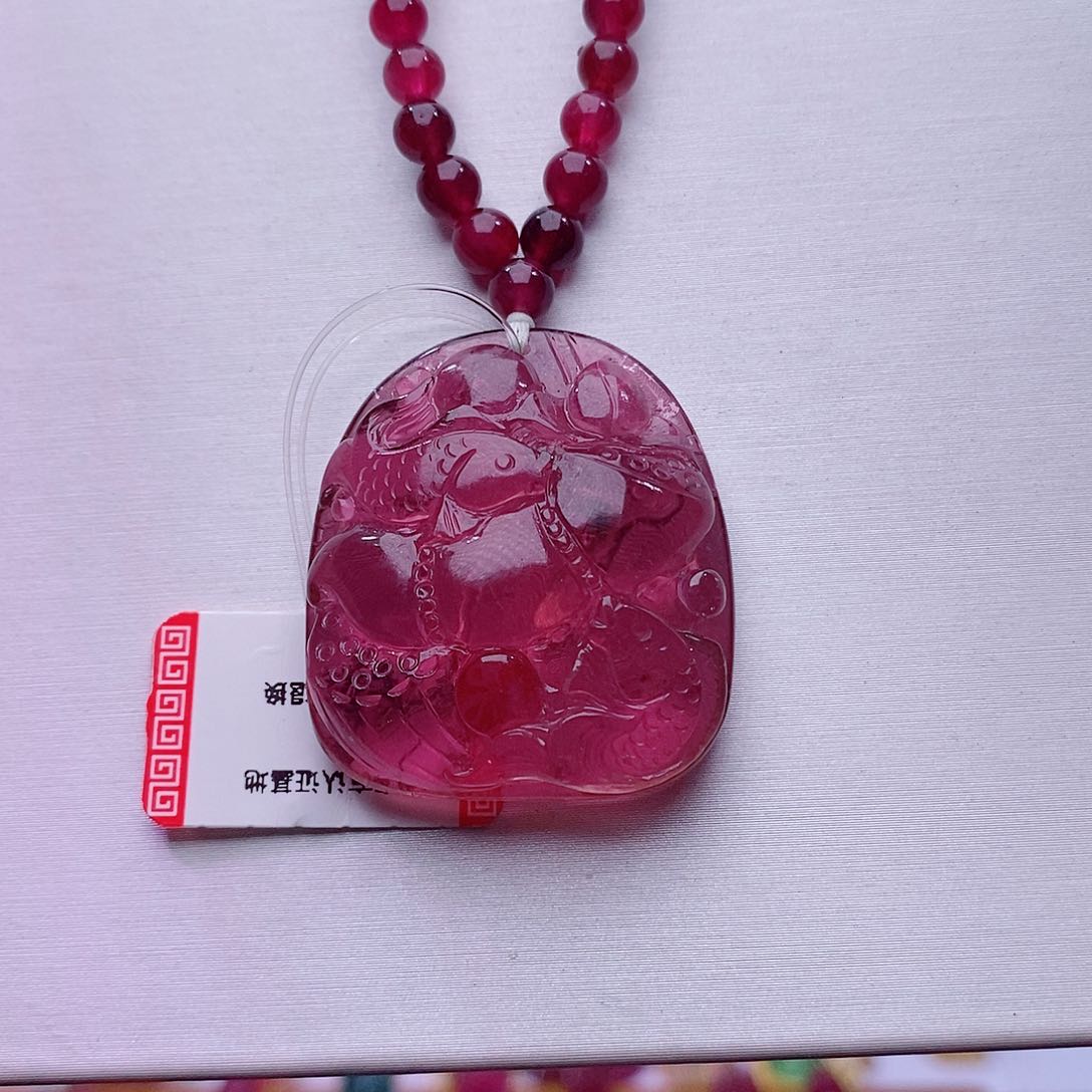 碧玺颈饰未镶嵌碧玺吊坠不含链子