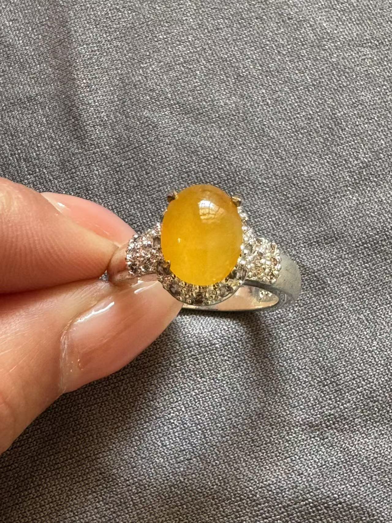 缅甸天然A货翡翠戒面气质时尚复古