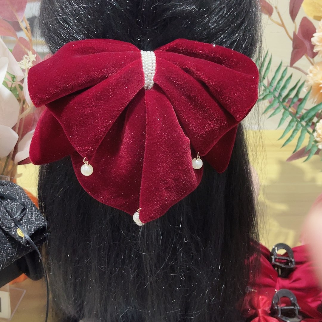 皮质铁合金蝴蝶结发夹