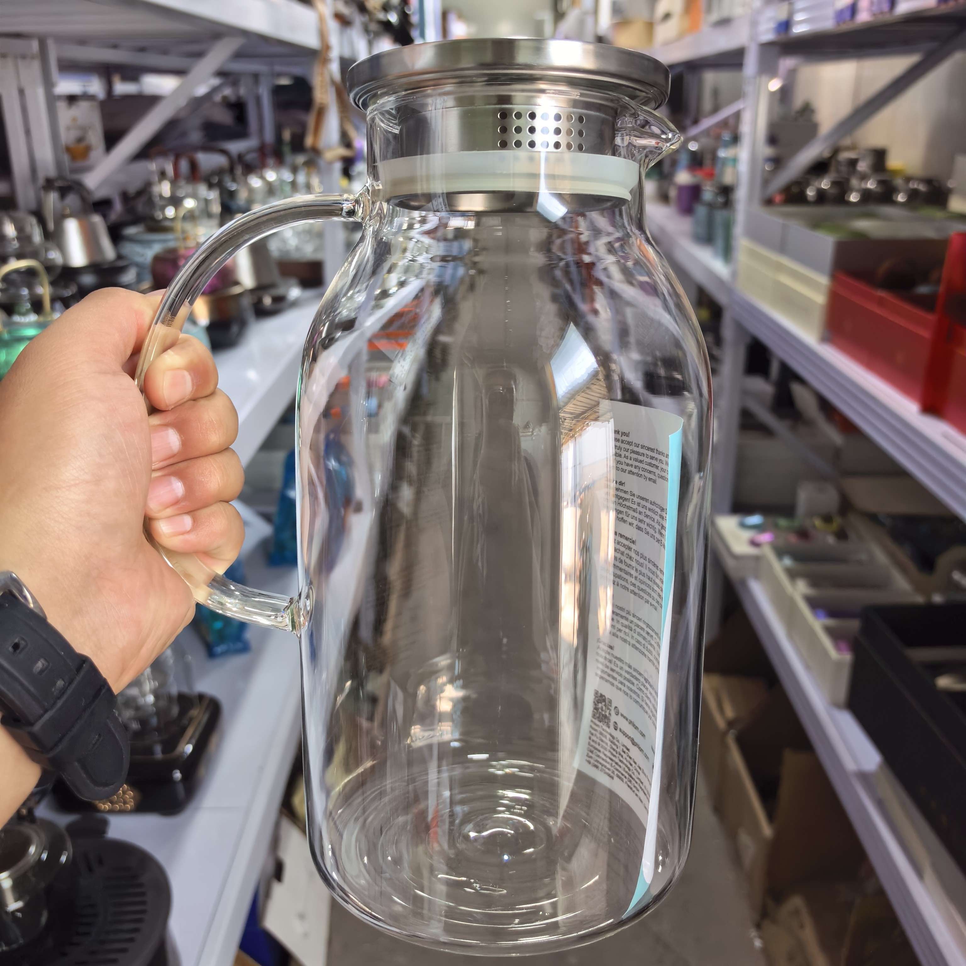 〖小二坊〗外贸库凉水壶BO1800ml高硼硅壶