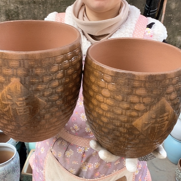 紫砂花盆正品口18高20