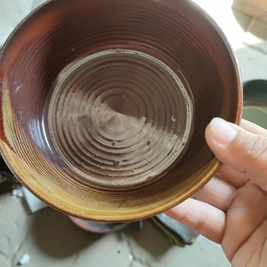 陶瓷铁红釉米饭碗一支微瑕疵品完美者勿拍