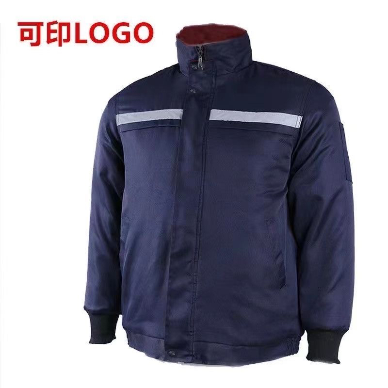 冬季加厚加绒工作服男女棉衣劳保服汽修车间工程服反光条棉服定制