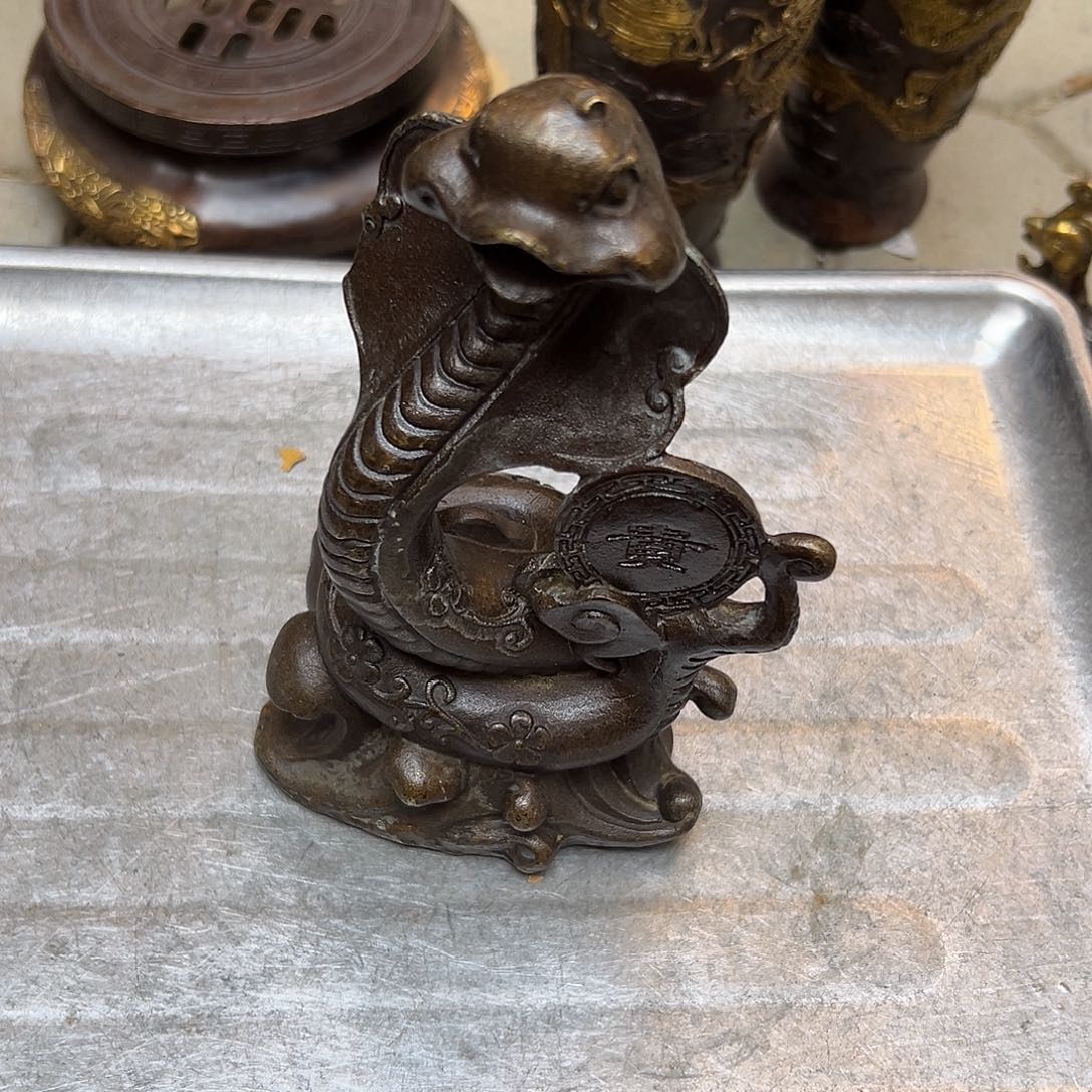 小***贝黄铜摆件，文房摆件