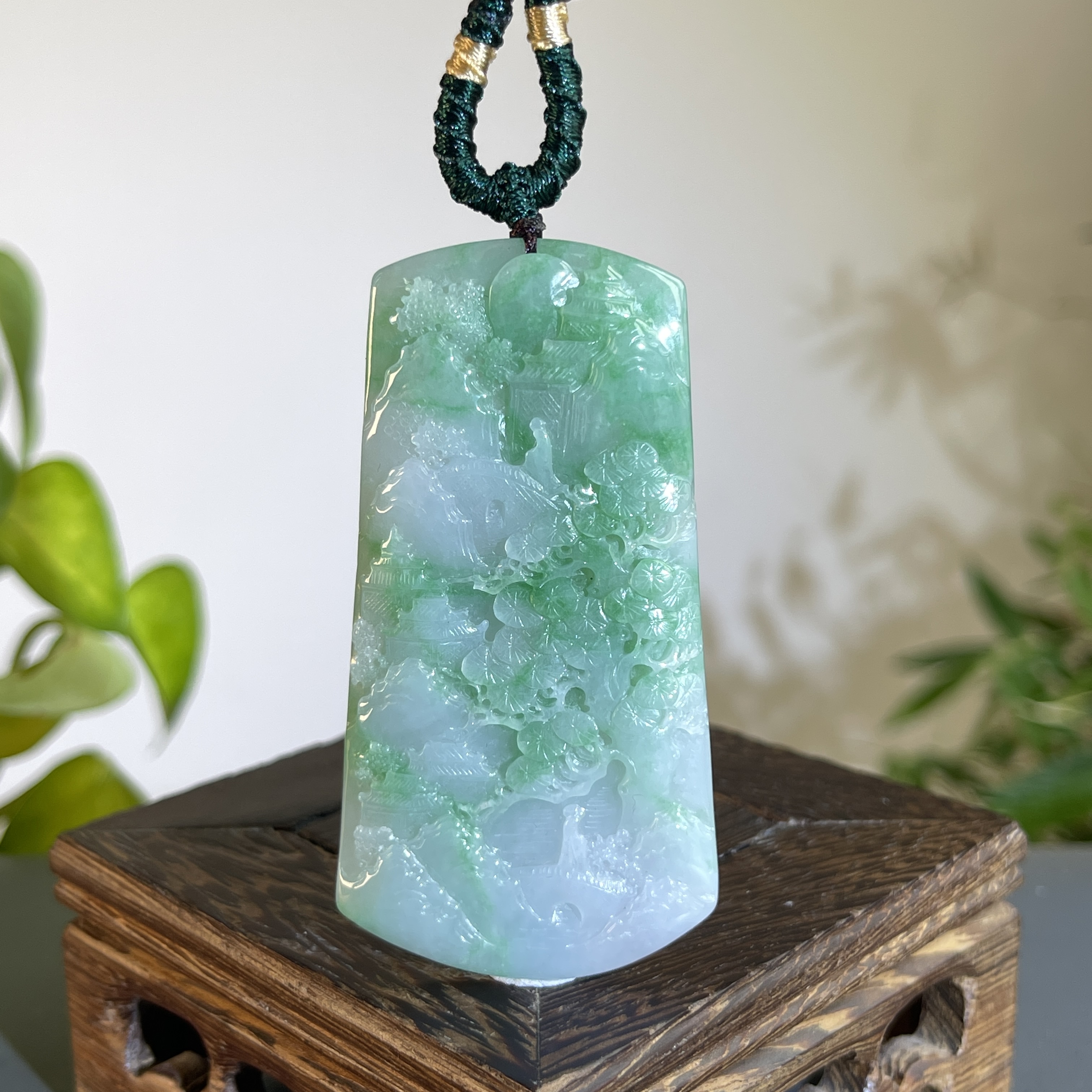 JXB14-121 天然缅甸A货翡翠 山水牌