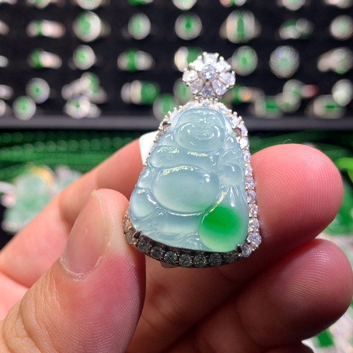 【闪购商品】翡翠颈饰银S925镶嵌佛公
