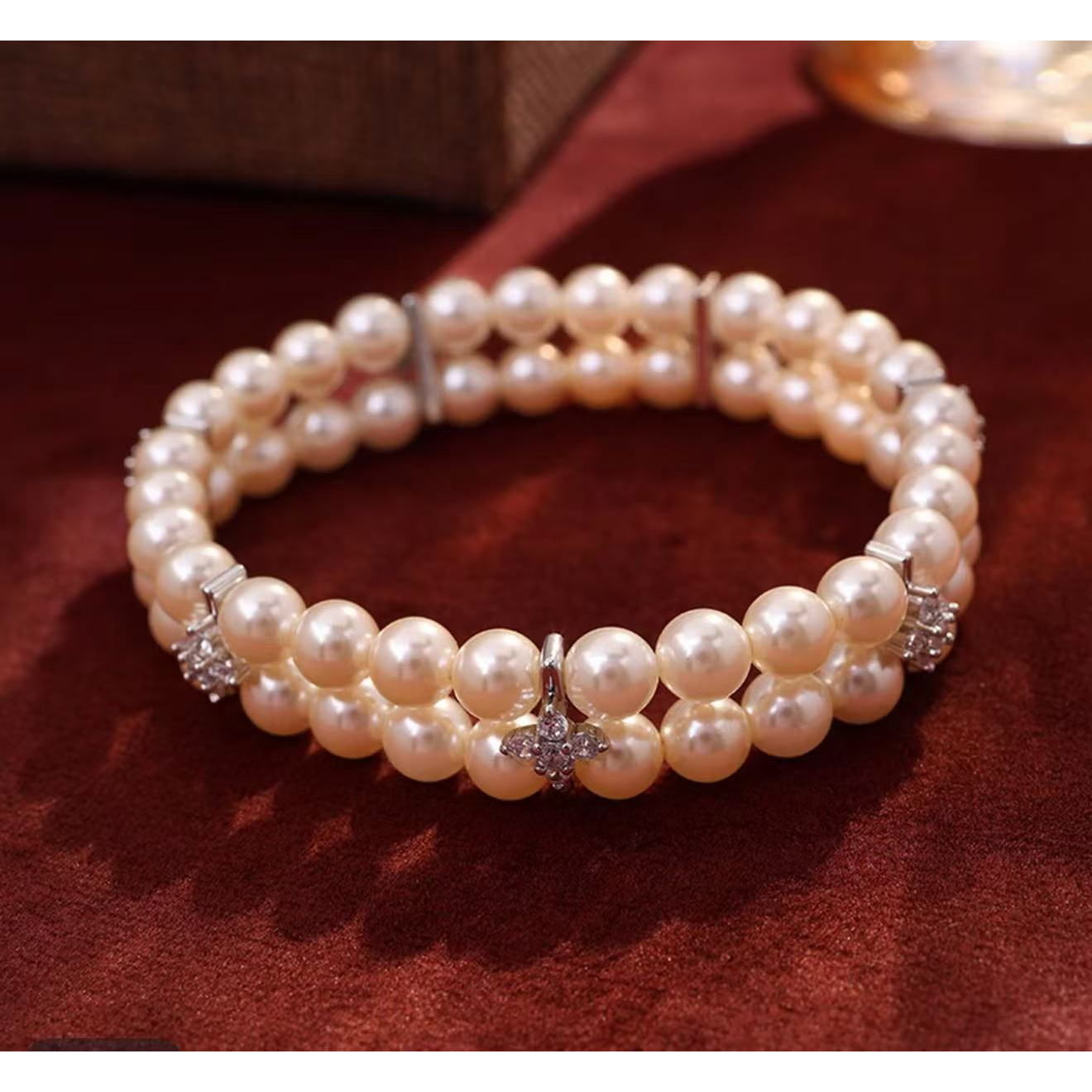 铜合金仿珍珠手链 梵7083时尚饰品手链